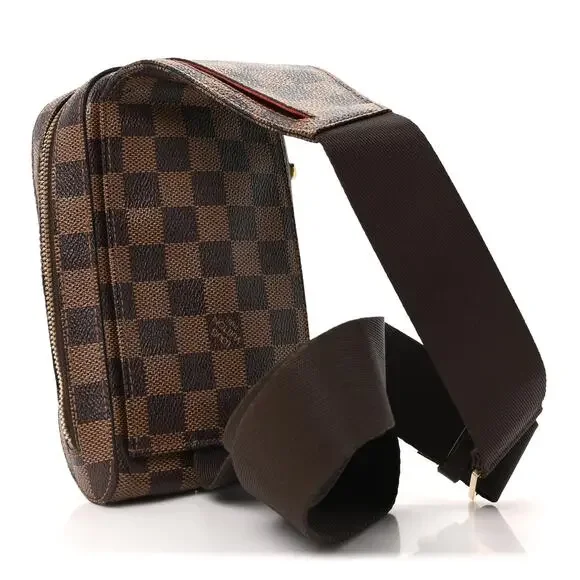 Louis Vuitton Damier Ebene Geronimos Sling Crossbody Belt Bag Brown Canvas Luxe